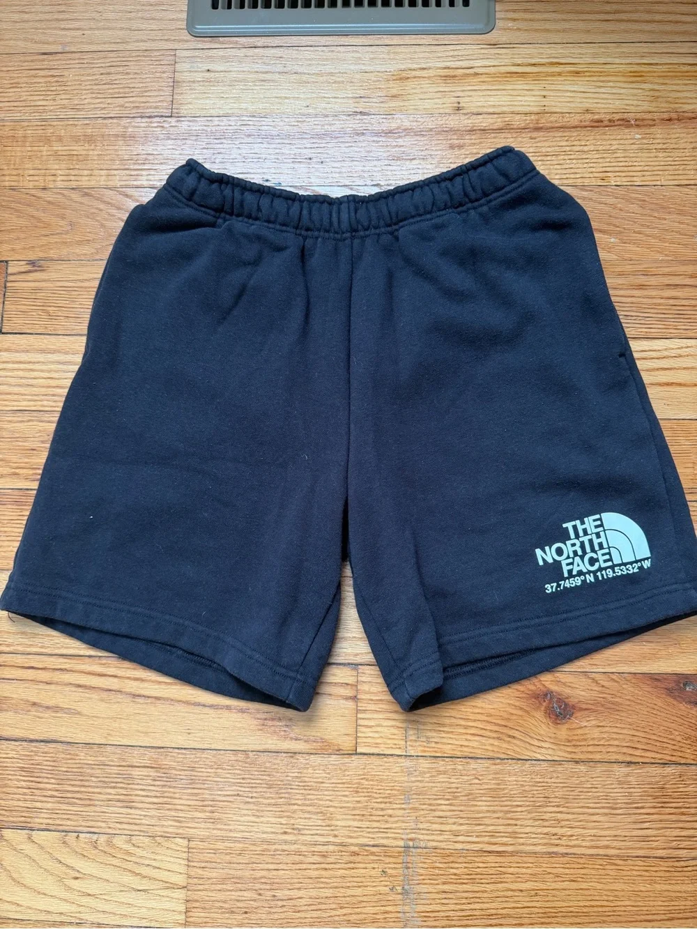 The North Face Men’s Black Athletic Shorts with Teal Logo
